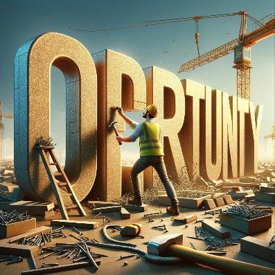 First GPT attempt at an engineer building the word “opportunity”, with a spelling error.